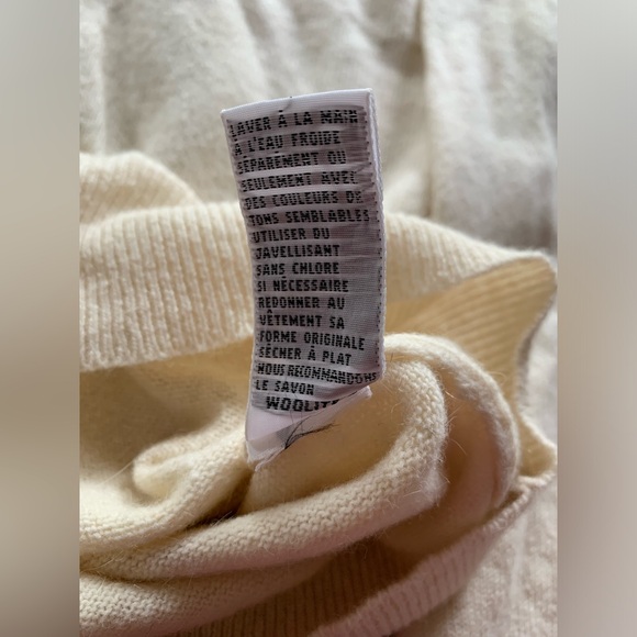 Vintage Ms Russ Sweater W/tags  2X Lambs Wool Angora Rabbit Nylon Cream FLAW* - Picture 7 of 10